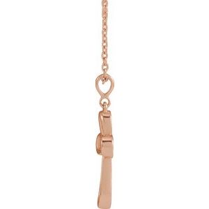 14K Rose Gold Knotted Cross 16-18" Necklace