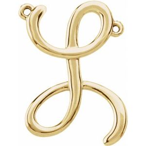 10K Yellow Gold Script Initial L Necklace Center