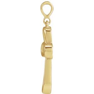 14K Yellow Gold Knotted Cross Pendant