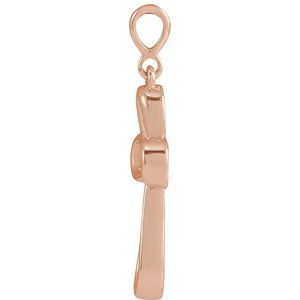 14K Rose Gold Knotted Cross Pendant