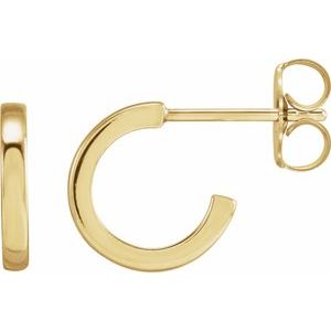 14K Yellow Gold 15 mm Hoop Earrings