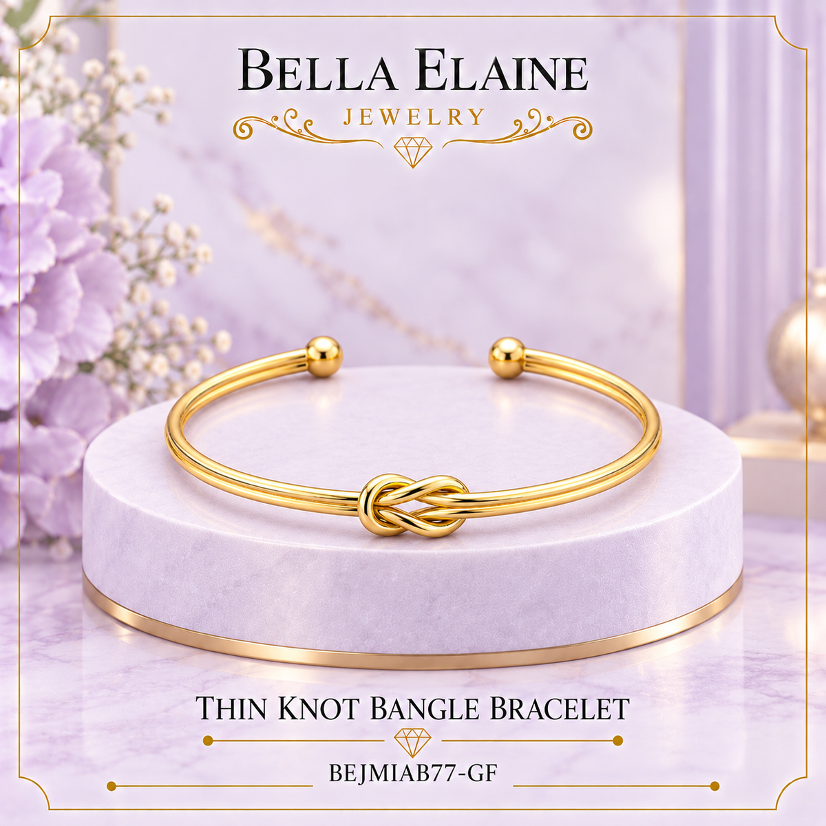 Thin Knot Bangle Bracelet