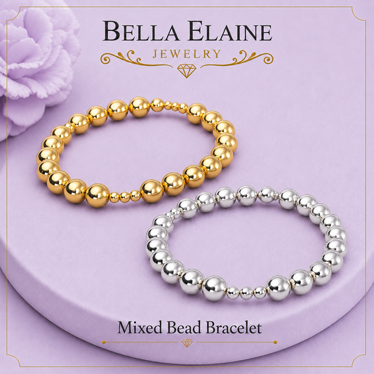Mixed Bead Bracelet in 18K Gold Filled – Bella Elaine Jewelry