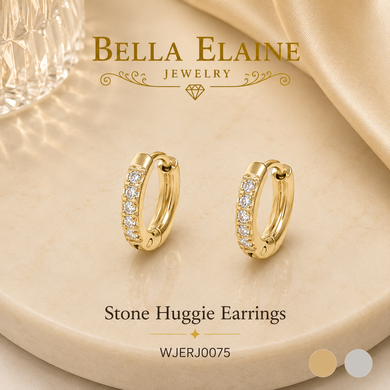 Stone Huggie Earrings