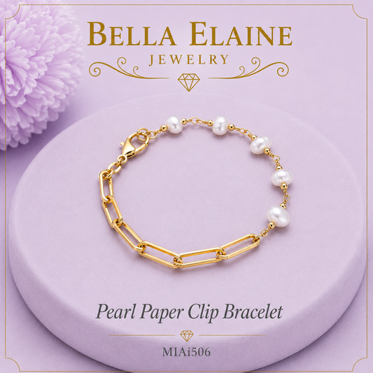 Pearl Paper Clip Bracelet