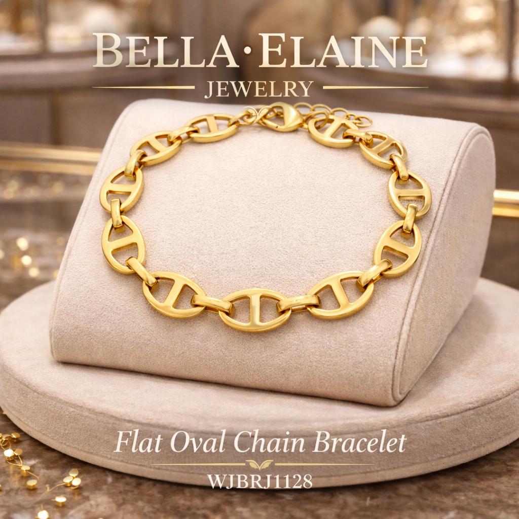 Flat Oval Chain Bracelet