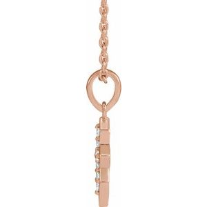 14K Rose Gold .05 CTW Natural Diamond Petite Cross 16-18" Necklace