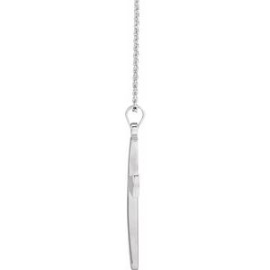 14K White Gold Cross 18" Necklace