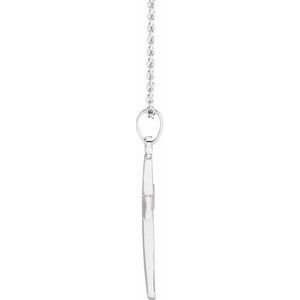 14K White Gold Cross 18" Necklace
