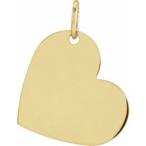 18K Yellow Gold Vermeil Be PoshÂ® Engravable Heart Pendant