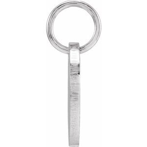 14K White Gold 9.5 mm Engravable Round Disc Pendant