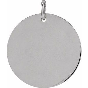 14K White Gold Be PoshÂ® Engravable Disc Pendant