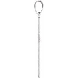 14K White Gold .01 CT Natural Diamond Cross 18" Necklace