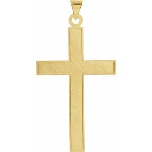 14K Yellow Gold 49.4x25 mm Cross Pendant