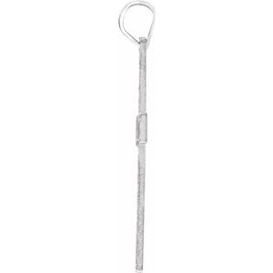 14K White Gold 36.8x18 mm Cross Pendant