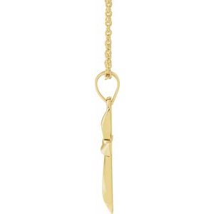 14K Yellow Gold Cross 18" Necklace