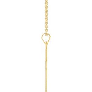 14K Yellow Gold Cross 18" Necklace