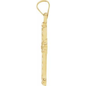 14K Yellow Gold 20x14.5 mm Hollow Cross Pendant