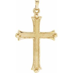 14K Yellow Gold 20x14.5 mm Hollow Cross Pendant
