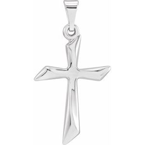 14K White Gold Cross Pendant
