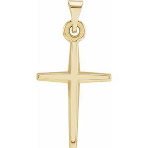 14K Yellow Gold 23.38x11.75 mm Cross Pendant