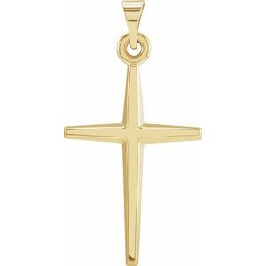 14K Yellow Gold 27.8x15 mm Cross Pendant