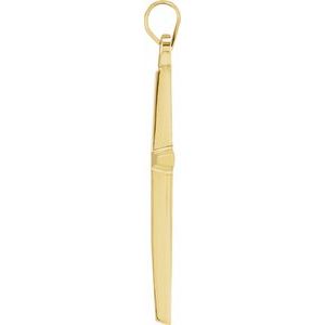 14K Yellow Gold 32.5x18 mm Cross Pendant