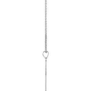 14K White Gold 25.9x12 mm Cross 18" Necklace