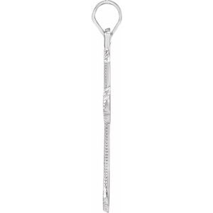 14K White Gold Cross Pendant