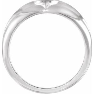 14K White Gold Cross Anchor Ring