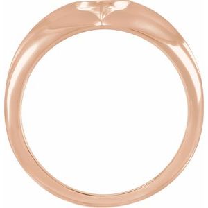 14K Rose Gold Cross Anchor Ring