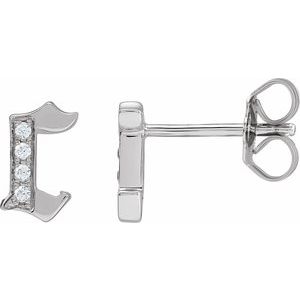 14K White Gold .03 CTW Natural Diamond Gothic Initial C Earring