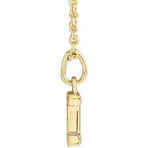 14K Yellow Gold .03 CTW Natural Diamond Petite Initial I 16-18" Necklace