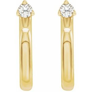 14K Yellow Gold .06 CTW Natural Diamond Hoop Earring