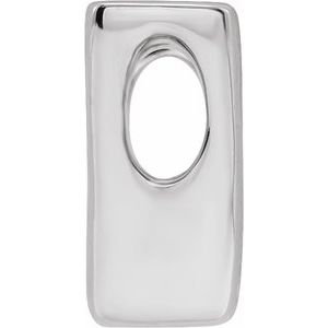 Sterling Silver Block Initial V Slide Pendant