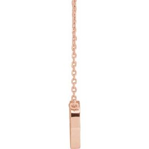 14K Rose Gold Pierced Cross Hammered Disc 18" Necklace