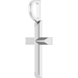 Platinum Knife-Edge Cross Charm/Pendant
