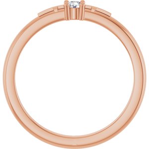 14K Rose Gold .06 CT Natural Diamond Cross Promise Ring