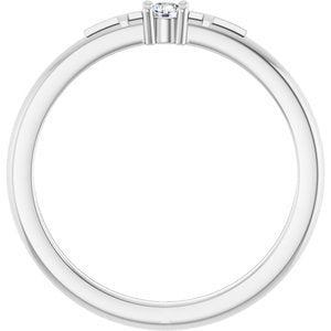 Platinum .06 CT Natural Diamond Cross Promise Ring