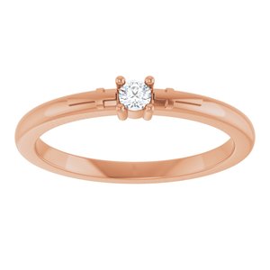 14K Rose Gold .06 CT Natural Diamond Cross Promise Ring