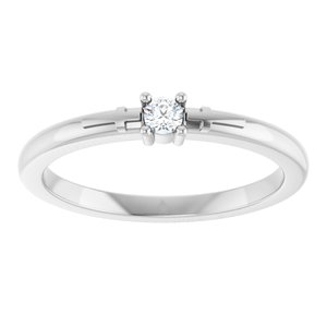Sterling Silver .06 CT Natural Diamond Cross Promise Ring
