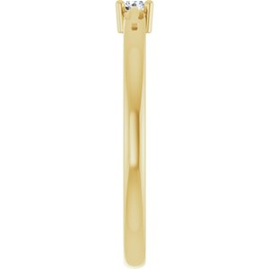 14K Yellow Gold .06 CT Natural Diamond Cross Promise Ring
