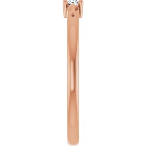 14K Rose Gold .06 CT Natural Diamond Cross Promise Ring