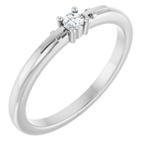 Platinum .06 CT Natural Diamond Cross Promise Ring