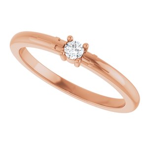 14K Rose Gold .06 CT Natural Diamond Cross Promise Ring