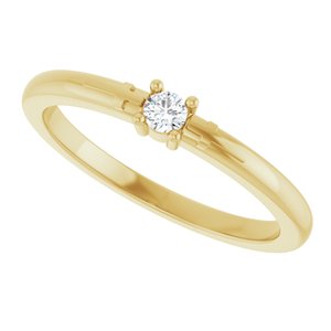 14K Yellow Gold .06 CT Natural Diamond Cross Promise Ring