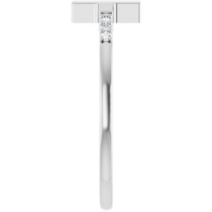 Platinum .025 CTW Diamond Stackable Sideways Cross Ring