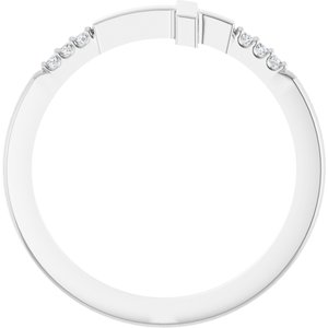 Platinum .025 CTW Diamond Stackable Sideways Cross Ring