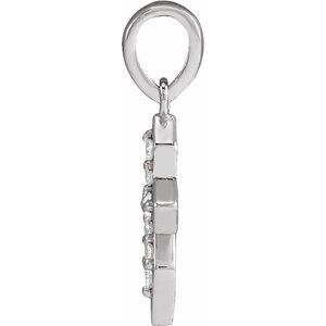 Sterling Silver .05 CTW Natural Diamond Petite Cross Pendant