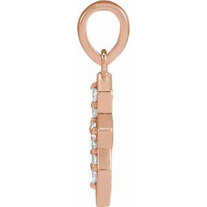 14K Rose Gold .05 CTW Natural Diamond Petite Cross Pendant